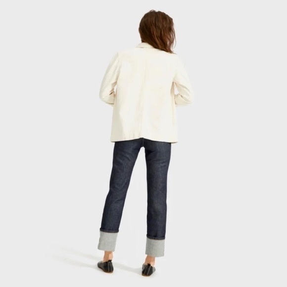 EVERLANE Denim Chore Jacket Bone Pockets Cream Off-White Outdoors X-Small - Picture 10 of 16